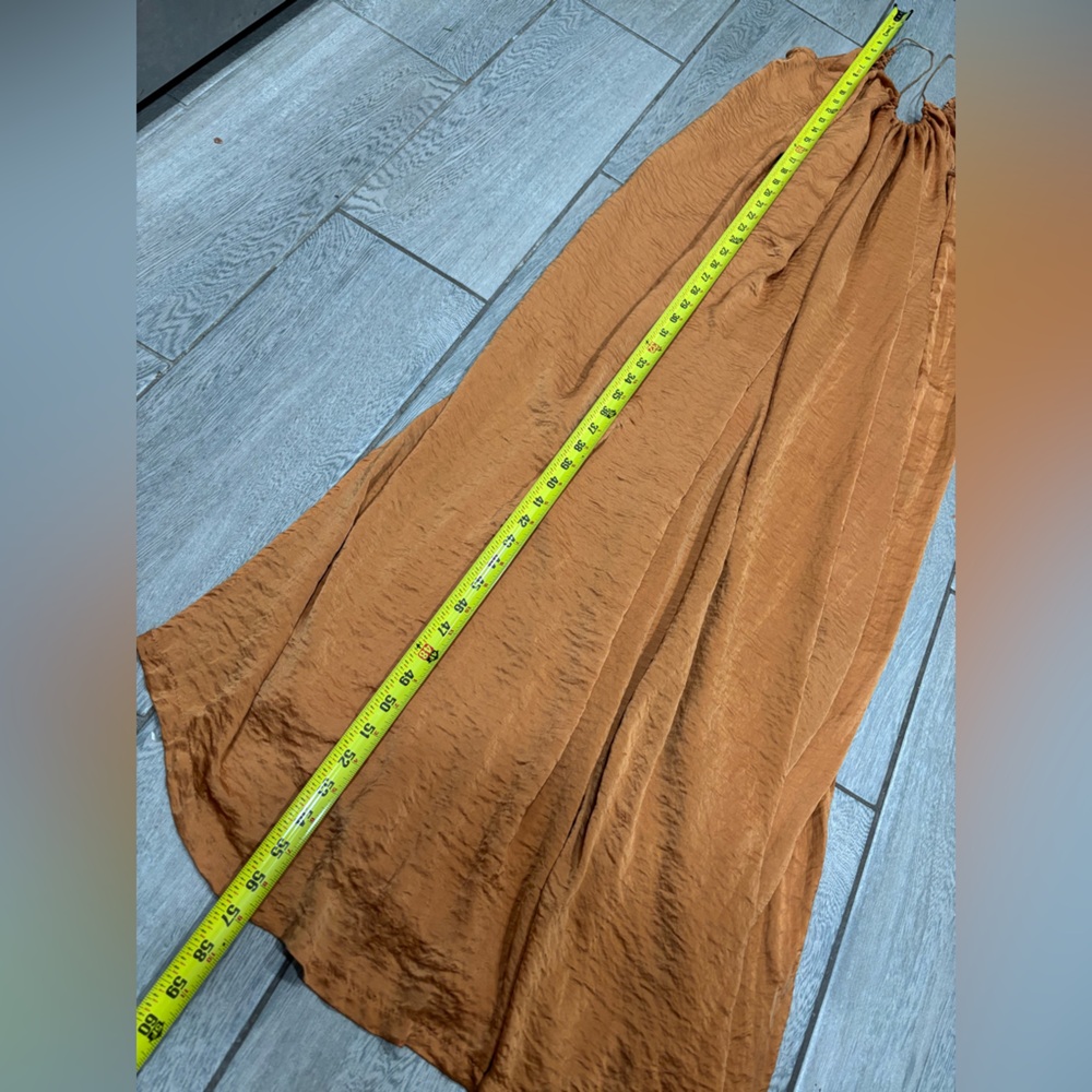 Revolve Knot Sisters String Halter Maxi Dress with Slits Size Small Color Bronze - Picture 7 of 7